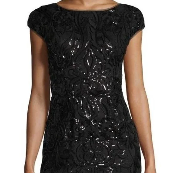 white christmas dresses Simply Vera Vera Wang Black Sleeveless Mock Neck Shift Dress – SilkRoll main image 0
